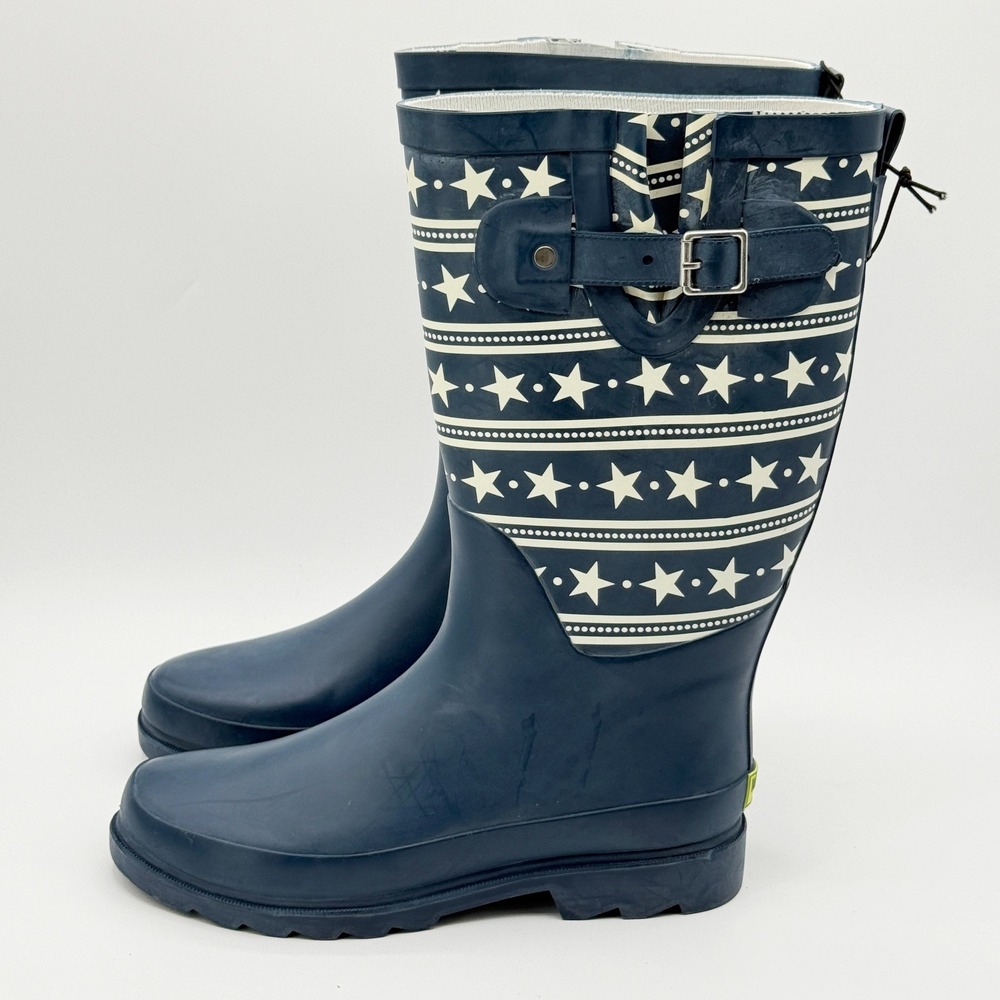 Western Chief Stars and Stripes Rain Boots Size 7 Womens Navy Patriotic